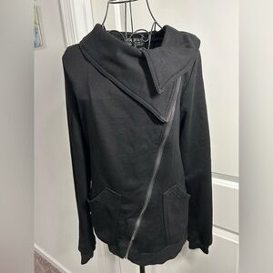 POL Textured Asymmetrical Black Knit Jacket/Sweater‎